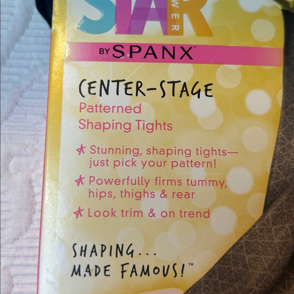 SPANX Star Power Patterned Shaping Tights - Black. New. Size C. Nouveau - Picture 4 of 7